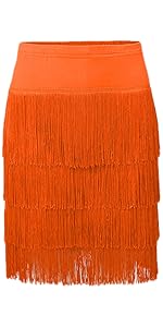 Orange Tassel Dance Skirt