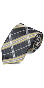 Gold Yellow Black SIlver Grey Necktie for Gold Yellow Wedding Color