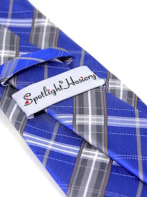 Plaid Check Royal Blue Groomsmen Tie for Blue Theme Wedding Hand-made Necktie