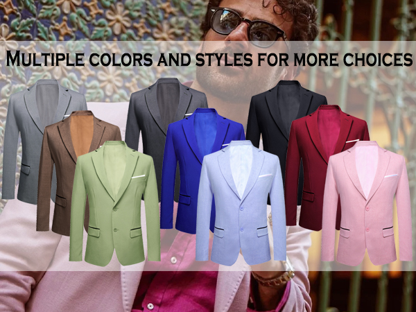 Men''s Sport Coats & Blazers Notch Collar Solid Suit Jacket Tailored Two Button Tuxedo 