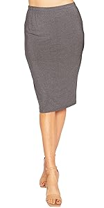 Women’s Soft Stretch MIDI Skirt