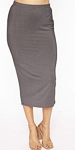 Women''s Regular and Plus Size Long Tube Skirt