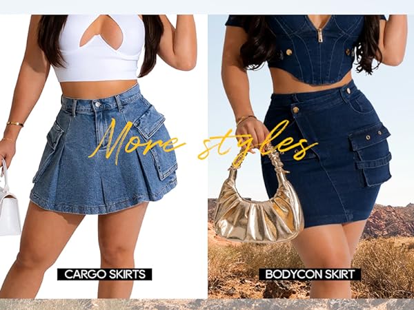 Denim Mini Skirts