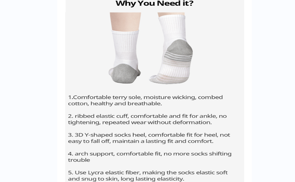 Mens Cushioned Training Crew Socks