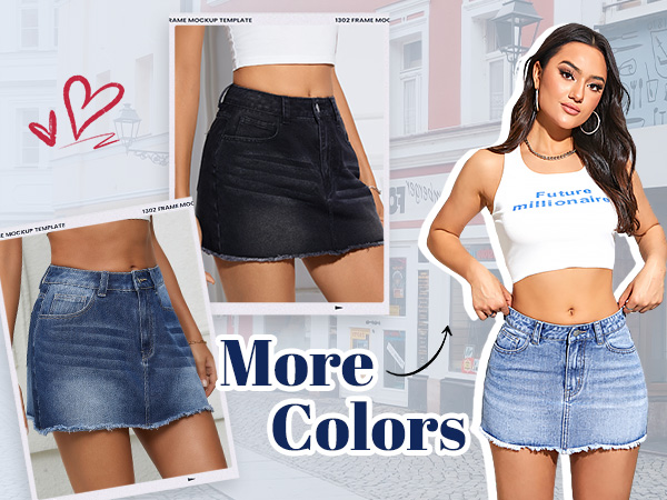 denim mini skirt women jean mini skirt high waisted denim skirts y2k party club rave going out skirt