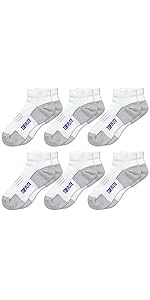 Top Flite Mens Coolmax Seamless Cushion Sport Low Cut Ankle Socks 6 Pair Pack