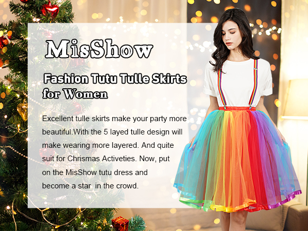 tulle skirts for women tutus for women rainbow tutu skirts for Christmas prom dress petticoat skirt