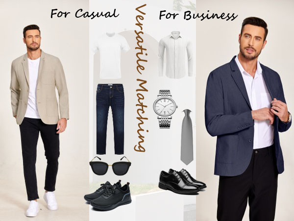 Two Button Herringbone Wrinkle Free Sport Coat