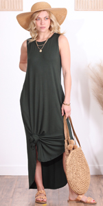 Sleeveless Maxi Dress Casual Made in USA