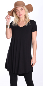 Short Sleeve Tunic Top to wear with leggings made in usa