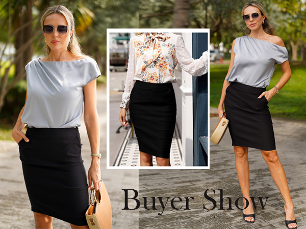 Elastic Waist Basic Stretchy Bodycon Skirt