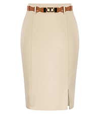 Kate Kasin Women''s Bodycon Pencil Skirt with Belt Solid Color Hip-Wrapped