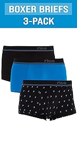 Rico Men''s Cotton Boxer Briefs 3-Pack