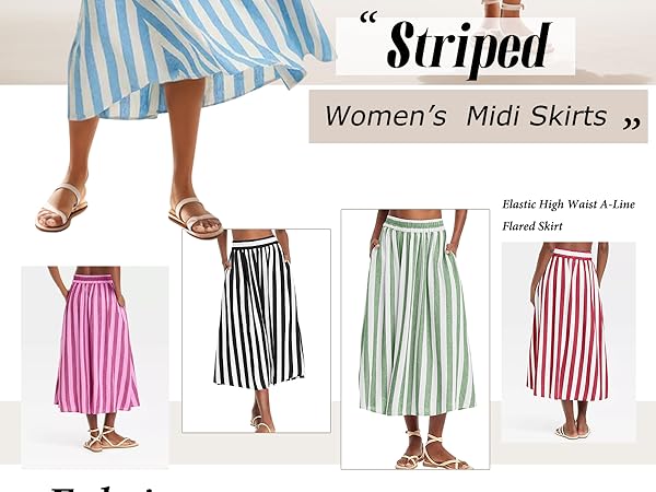 High Waist A-Line Flared Skirt 