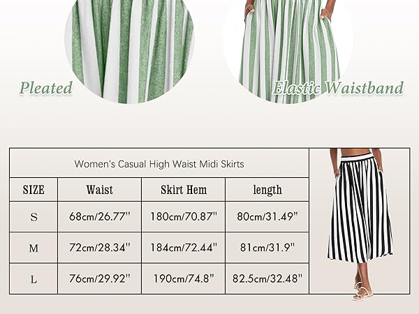 Pleated Long Skirts