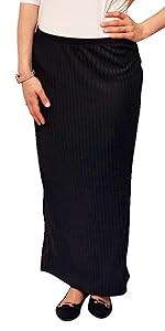 1933 maxi tube skirt wide ribbed fabric
