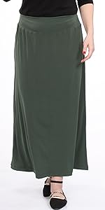 1445 maxi skirt wrinkle free silky feel skirt