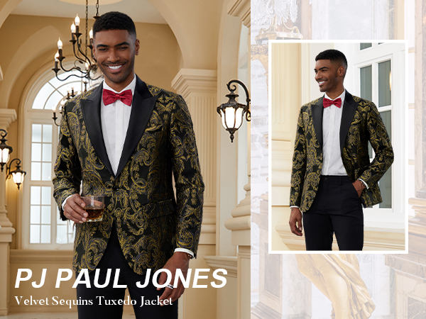 Men Party Blazer Jacket Floral Pattern Suit Texudo