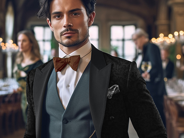Men''s Party Blazer Jacket Floral Pattern Suit Texudo One Button