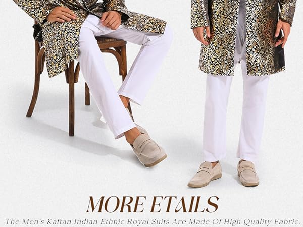 Mens Kurta Sherwani Coats Kaftan Indian Ethnic Royal Suits