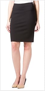 fishers finery women''s ponte classic pencil skirt