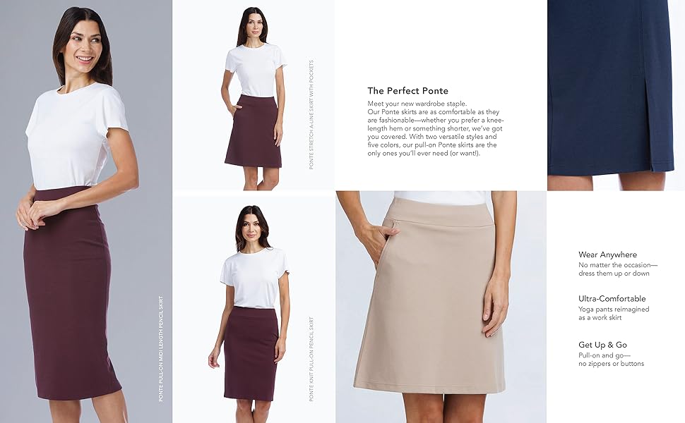 fishers finery womens ponte work skirt collection dress skirts form fitted skirt short long skirt