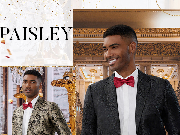 Mens Floral Tuxedo Jacket Paisley Suit Blazer Jacket for Prom, Wedding, Dinner, Party, Outgoing