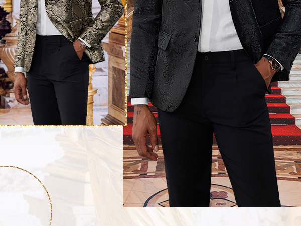 Men''s Floral Tuxedo Jacket Notch Lapel Paisley Graphic Suit Blazer for Prom, Wedding, Meeting