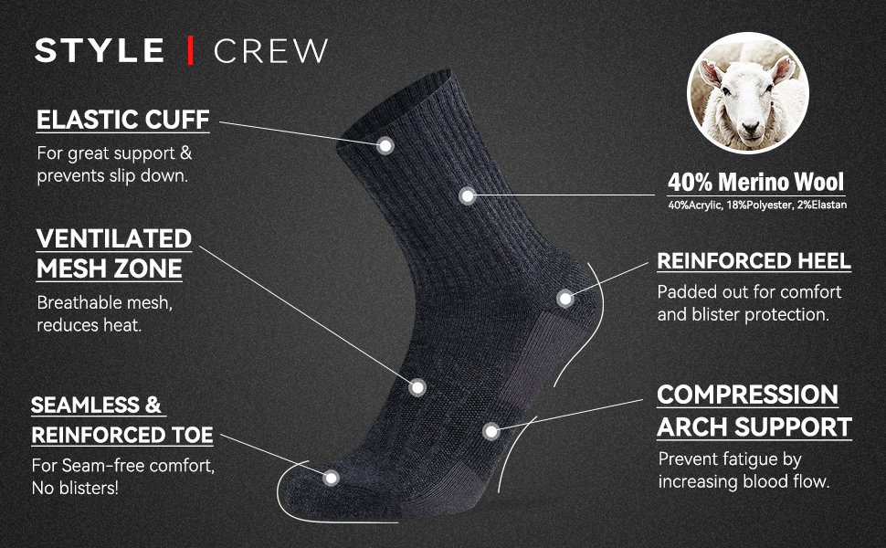 crew wool hiking socks