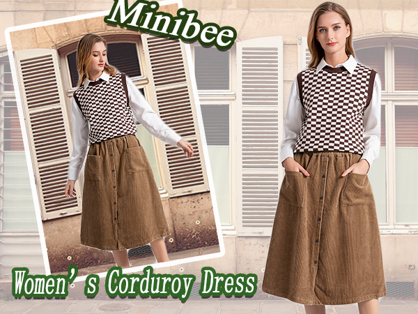 Women''s Corduroy Midi Skirt 