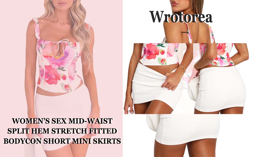 White mini skirts