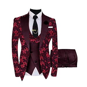 Mens Floral Jacquard Suits