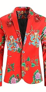Mens Floral Suit Jacket