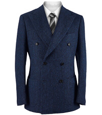 herringbone blazer double breasted