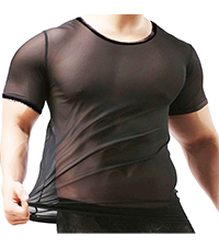 mesh see through men t-shirts 