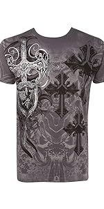 t shirt men print metallic casual party travel muscle fitted solid color print crewneck short sleeve