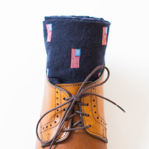 Subtle Style - American Flag on Navy Merino Wool Socks