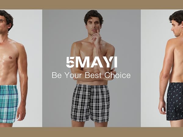 Boxer Shoets Woven Underwear Mens Tartan Boxers for Men Loose Fit