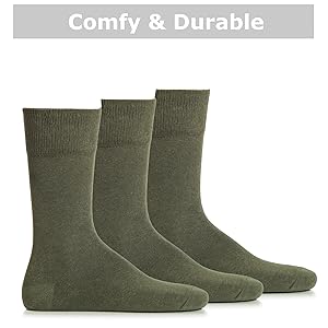 Men Plain Color Crew Cotton Dress Socks