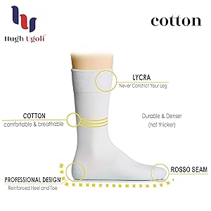 Men Plain Color Crew Cotton Dress Socks