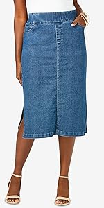 Comfort Waist Midi Skirt