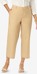 Wide-Leg Stretch Poplin Crop Pant Pants