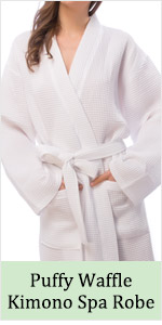 cotton waffle kimono spa robe full size long large pocket sleeves puffy bathrobe gown towel pool