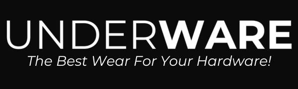 UNDERWARE USA Brand logo in white letters on black with slogan;The Best Wear For Your Hardware!