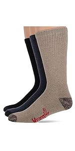 Wrangler Men''s Cotton Cushion Work Boot Crew Socks 3 Pair Pack, Assorted