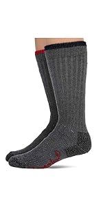 Wrangler Men''s Merino Wool Ultra-Dri Boot Crew Socks 2 Pair Pack