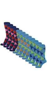 Spotlight Hosiery Men''s Dress Socks, 6 Pairs of RANDOM 3 Various Styles Bulk Pack