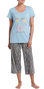 sleepwear sets, pajamas, womens pajama sets, pjs, capri pants, sleepwear, pjs for women