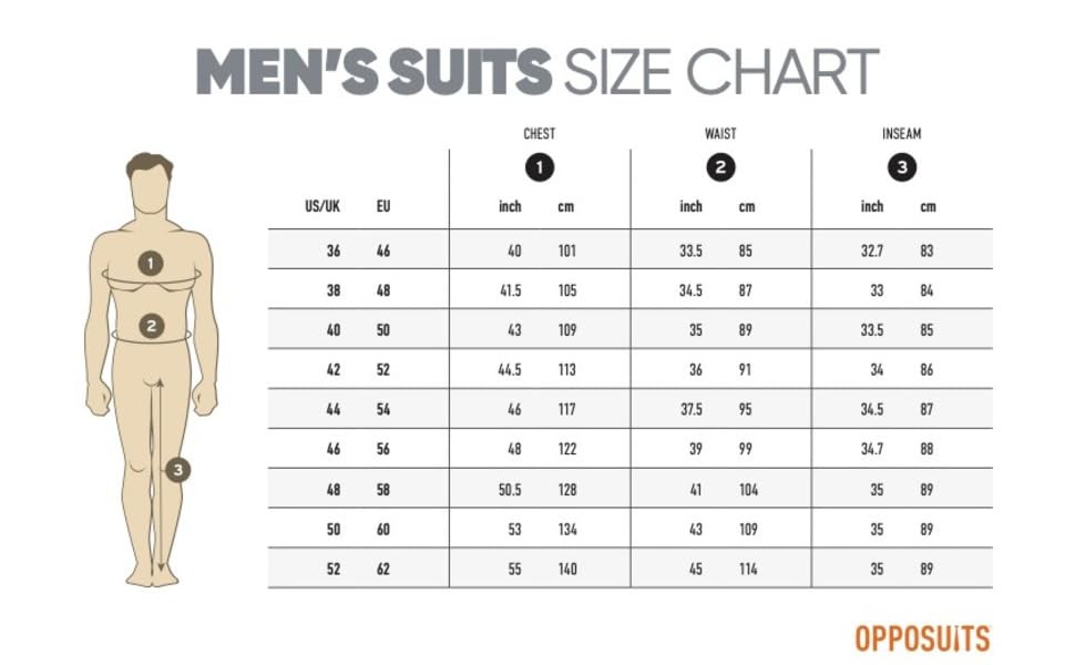 Size Chart Men''s Suits