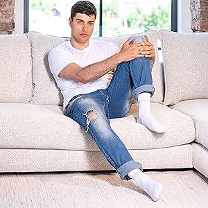 White bamboo socks